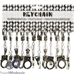Keychain Handcuffs 12cm Strip 12pc