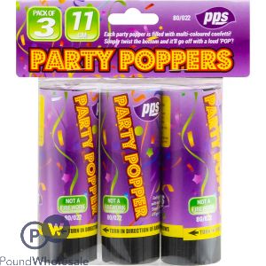 Party Popper 11.5cm 3 Pack