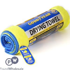 Goodyear 2-in-1 Microfibre Drying Towel Xl 80cm X 60cm