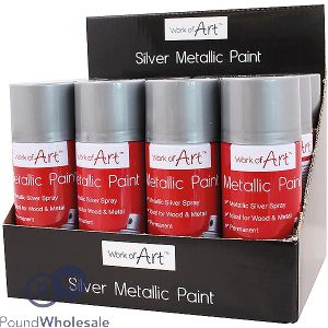 Work Of Art Silver Metallic Spray Paint 110ml CDU