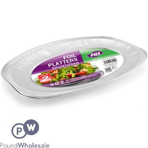 Foil Platters 35.2cm X 24.7cm X 2.5cm 2 Pack