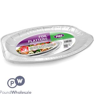 Medium Foil Platters 42.6cm X 28.6cm X 2.9cm 3 Pack