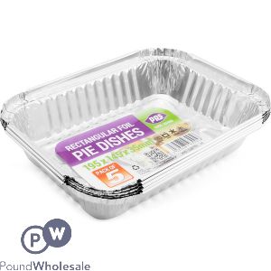 Rectangular Foil Pie Dishes 19.5cm X 14.5cm X 3.5cm 5 Pack