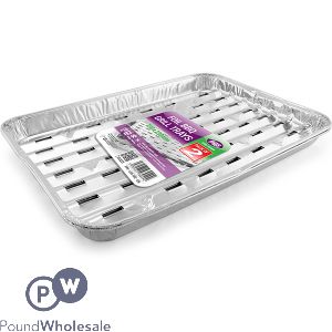 Foil Bbq Grill Trays 33cm X 23cm 2 Pack