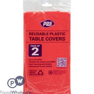 Red Plastic Party Table Covers 54" X 54" 2 Pack