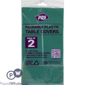 Green Plastic Party Table Covers 54" X 54" 2 Pack