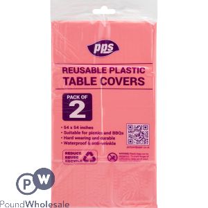 Pink Plastic Party Table Covers 54" X 54" 2 Pack