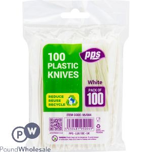 Plastic Cutlery Knives White 100 Pack