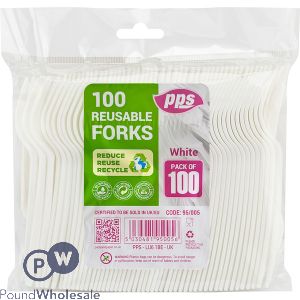 Plastic Cutlery Forks White 100 Pack