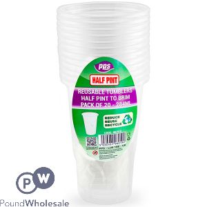 Clear Plastic Half Pint Tumbler 284ml 20 Pack