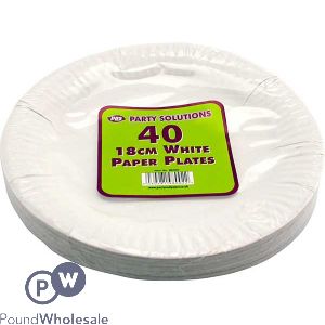 Paper Plates White 18cm 35 Pack