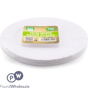 Paper Plates White 18cm 35 Pack