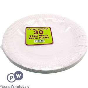 Paper Plates White 23cm 25 Pack
