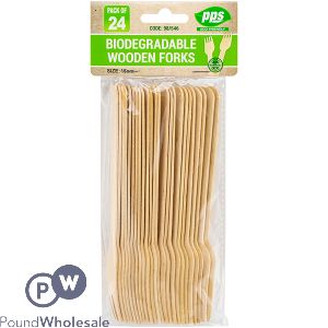 Biodegradable Wooden Forks 24 Pack