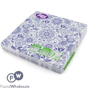 Royal Blue 3 Ply Paper Napkins 33cm 20 Pack