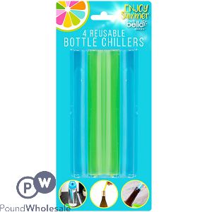 Bello Assorted Colour Reusable Bottle Chillers 4 Pack