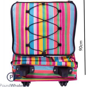 Bello Pull Along Striped Picnic Bag 25cm X 30cm X 41cm