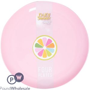 Bello Pink Plastic Plates 21cm 4 Pack