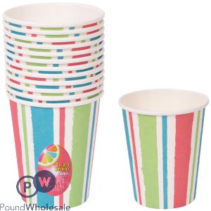 Bello Stripe Lolly Paper Tumblers 8oz 12 Pack 