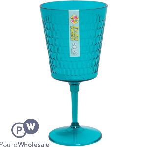 Bello Plastic Teal Honeycomb Wine Goblet 400ml