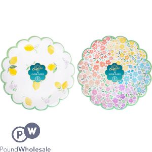 Bello Fruit & Floral Scalloped Paper Plate 10 Pack Assorted
