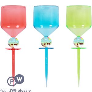 Bello Plastic Floating Beach Outdoor Wine Glass 8oz Assorted Colours