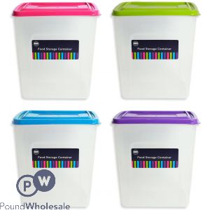 Tall Food Storage Box 4 Assorted Colours