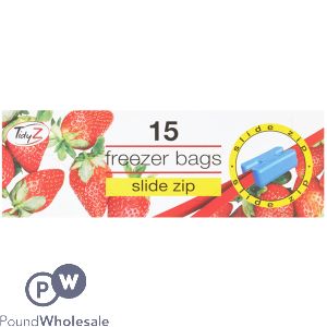 Tidyz Slide Zip Food Freezer Bags 15 Pack