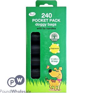 Tidyz Pocket Fragranced Tie Handle Doggy Bags 240 Pack