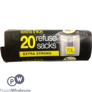Bin Liners HEAVY DUTY Black Bin Bags Rolls Refuse Sacks 20mu Wholesale Made  in Britain Choose From Drop Down Same Day Dispatch Free Deliver 
