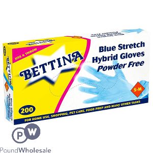 Bettina Blue Stretch Hybrid Gloves Small-Medium 200pc