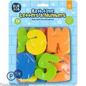 Rub A Dub Bathtime Foam Letters & Numbers 36 Pack