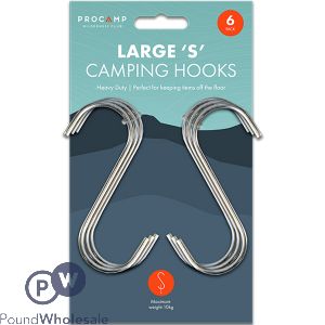 Procamp Large 's' Camping Hooks 6 Pack