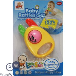 Baby Rattle Set Smiley Face 100% Non Toxic (22.5cm X 15cm)