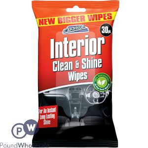 Car-pride Biodegradable Interior Clean & Shine Wipes 30 Pack