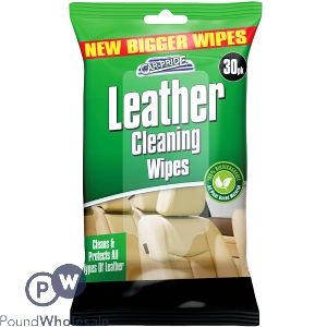 Car-pride Biodegradable Leather Cleaning Wipes 30 Pack