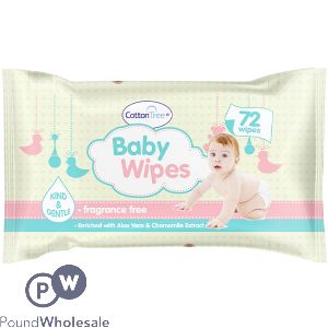 Cotton Tree Kind & Gentle Baby Wipes 72 Pack