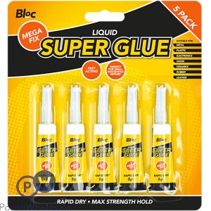 Bloc Liquid Super Glue 3g 5 Pack