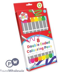 KIDS CREATE DOUBLE-ENDED COLOURING PENS 8 PACK