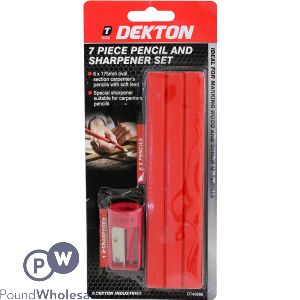 Dekton 7 Piece Pencil & Sharpener Set