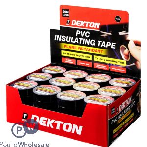 Dekton 60pc/CDU 20m Black PVC Insulation Tape