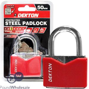 Dekton 50mm Protected Steel Padlock With 3 Keys