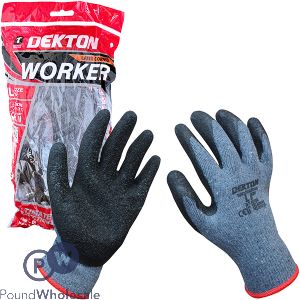Dekton Worker Latex Coated Working Gloves 9/Large