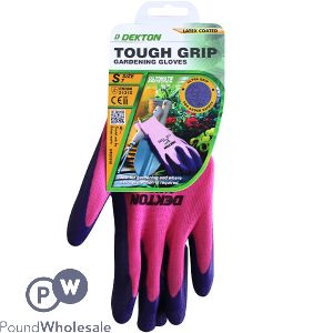 Dekton Tough Grip Latex Coated Gardening Gloves 7/Small