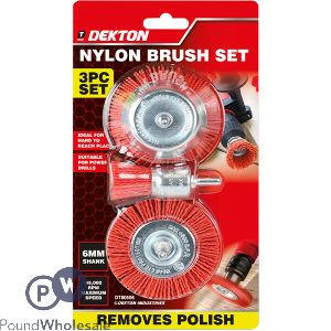 Dekton 6mm Nylon Drill Brush Set 3pc