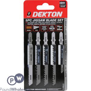Dekton 5pc Jigsaw Blade Set Extra Strong HCS 75mm & 50mm