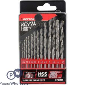 Dekton HSS Drill Bit Set 1.5mm-6.5mm 13pc