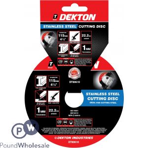 Dekton 115mm Stainless Steel Cutting Disc Ultra Thin