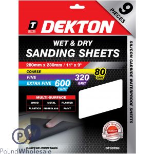 Dekton Mixed Wet & Dry Sanding Sheets 9 Pack