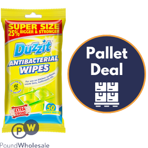 Duzzit Anti-Bacterial Wipes 50 Pack Pallet Deal